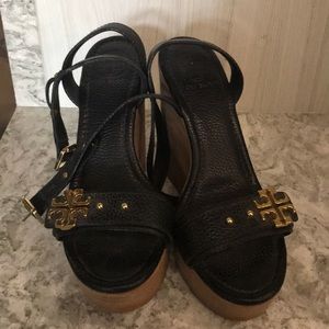 Black Tory Burch wedges